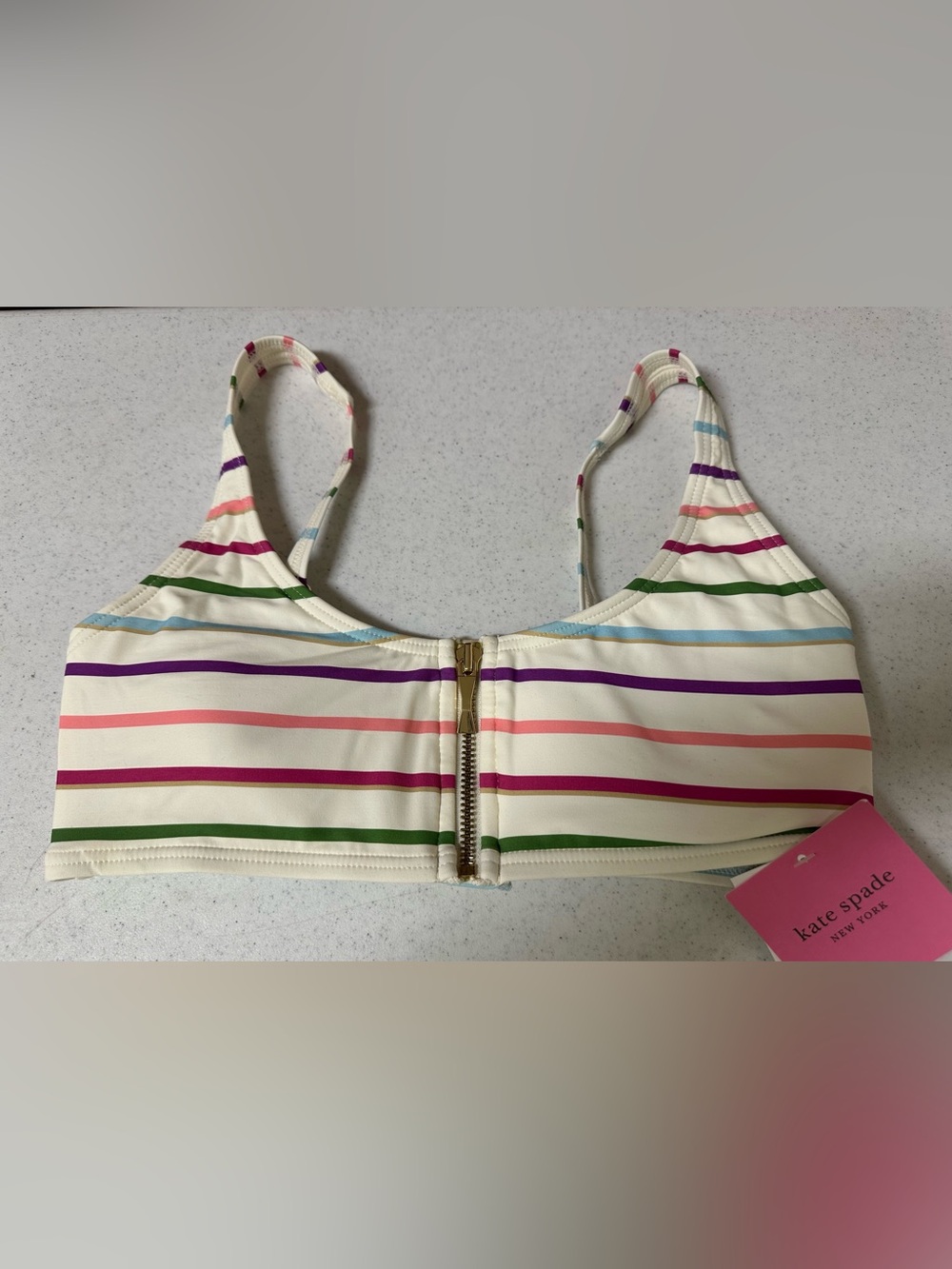 Kate Spade Multi Striped Bikini Top and Bottom NWT - Picture 6 of 12